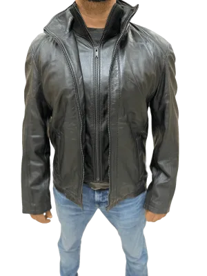 100% Top Grain Leather Double Zipper Jacket C11