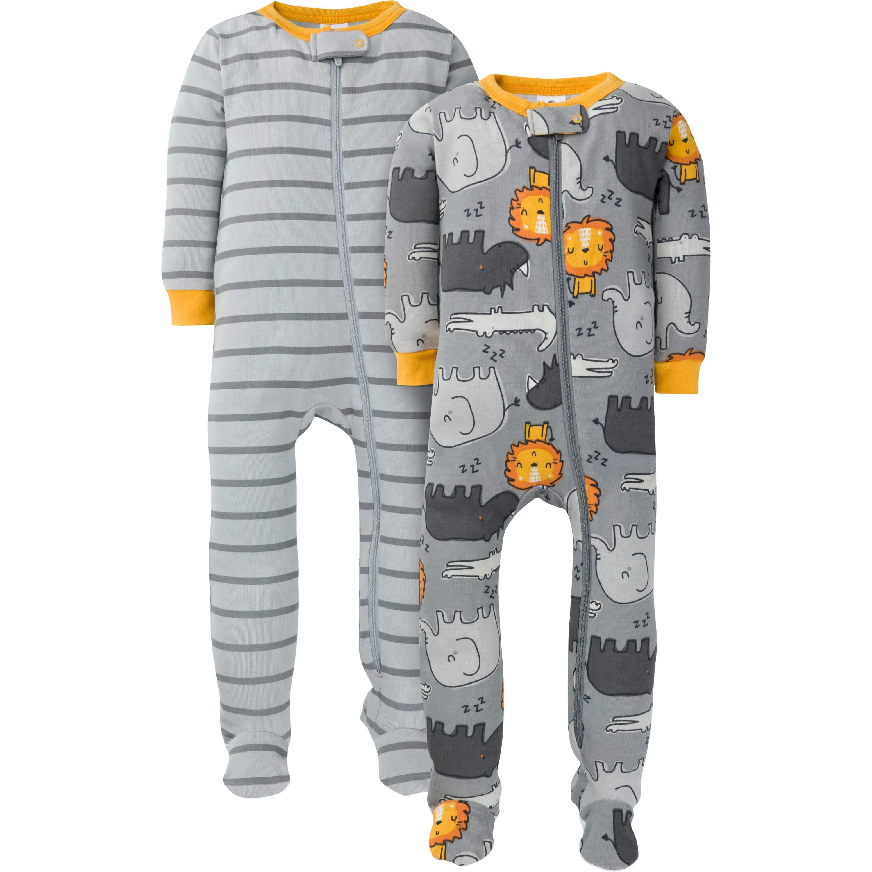 2-Pack Baby & Toddler Boys Lion Snug Fit Footed Cotton Pajamas