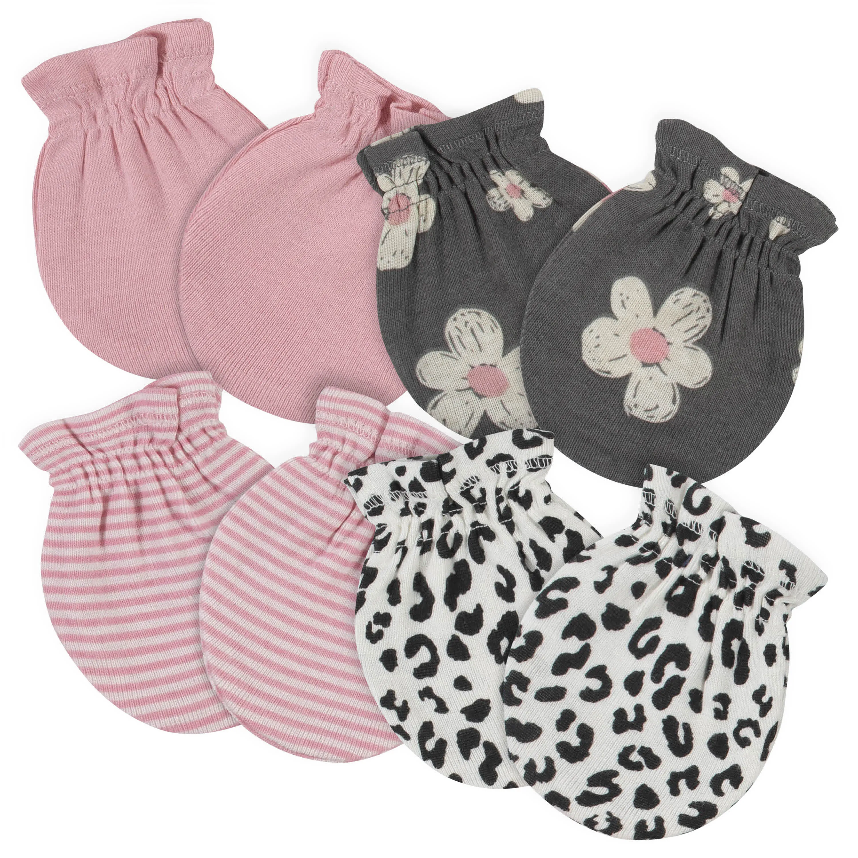 21-Piece Baby Girls Leopard Terry Bib, Burpcloth, Mittens, Cap and Bootie Sock Set