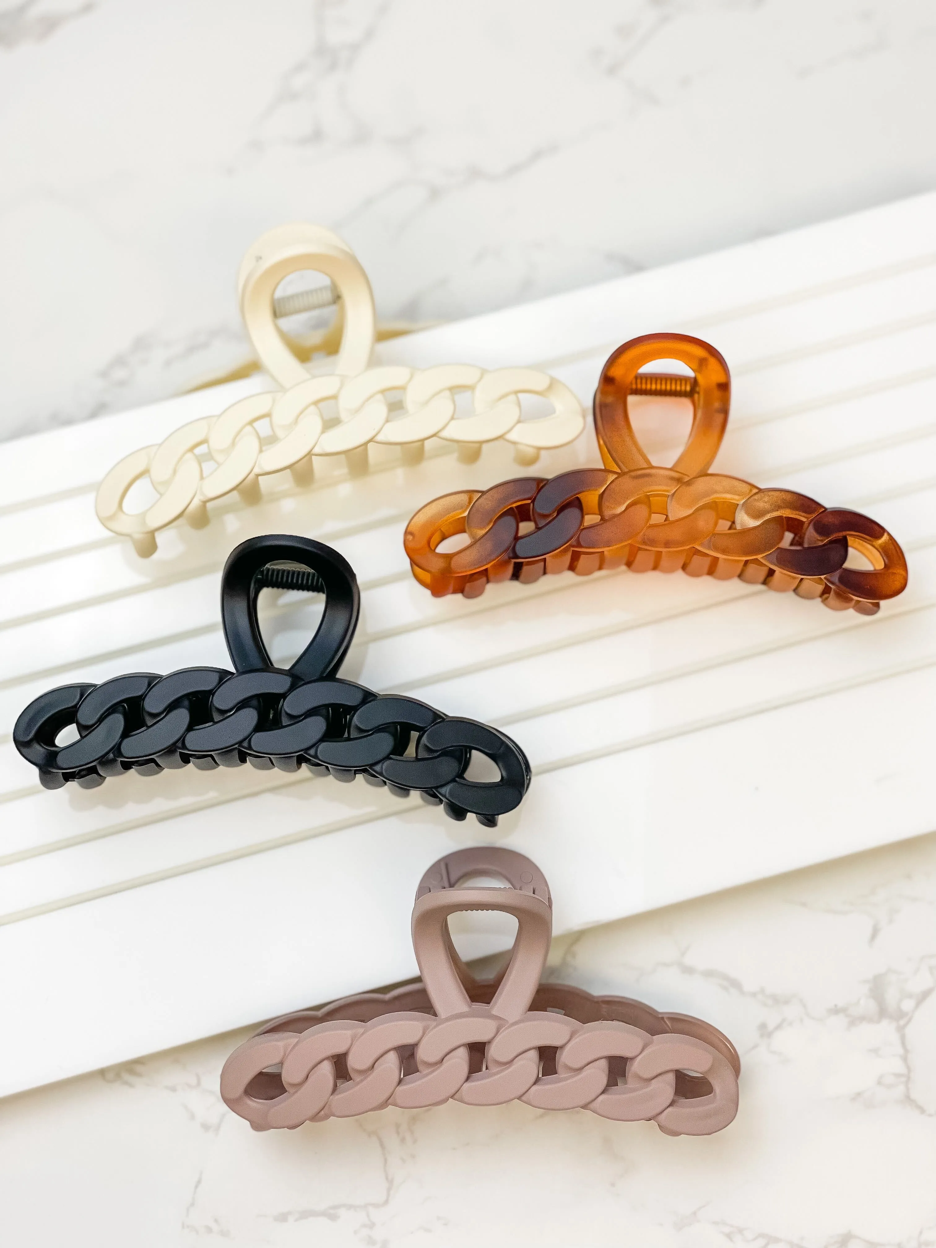 Acrylic Chain Link Hair Clips