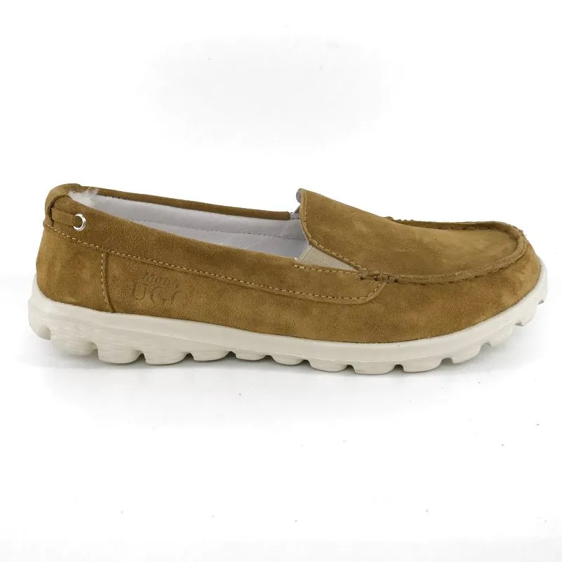 Australian Sheepskin Unisex Casual Flats UGG Moccasin - Chestnut