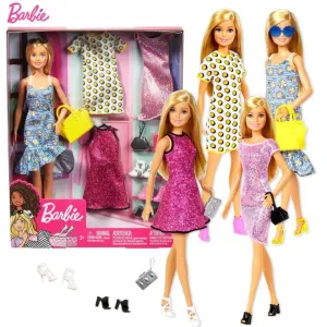 Barbie Doll with Clothes and Accessories for 4 Complete Outfits