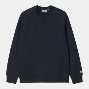 Carhartt WIP - Chase Crewneck Sweatshirt - Dark Navy / Gold