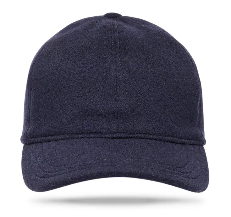 Cashmere Baseball Cap - Navy W