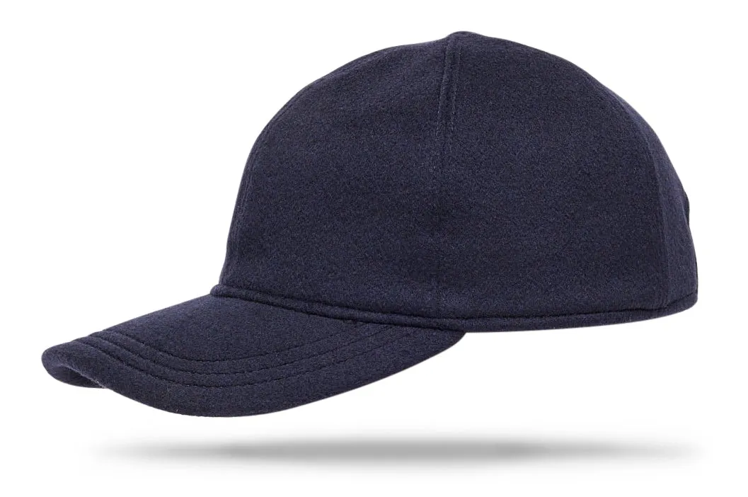 Cashmere Baseball Cap - Navy W