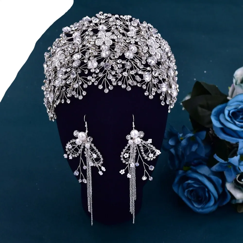 Crystal Crown Hair Accessories Luxury Headdress Flower Pageant Headwear