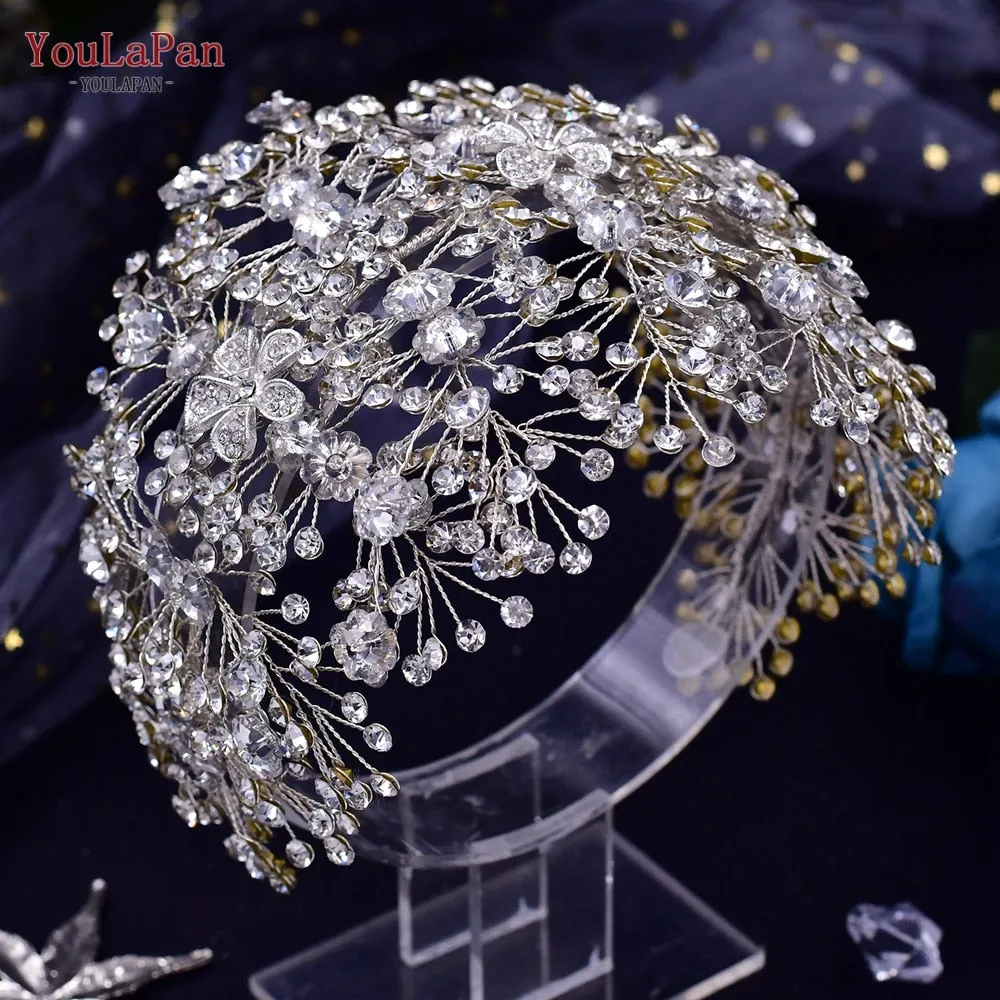 Crystal Crown Hair Accessories Luxury Headdress Flower Pageant Headwear