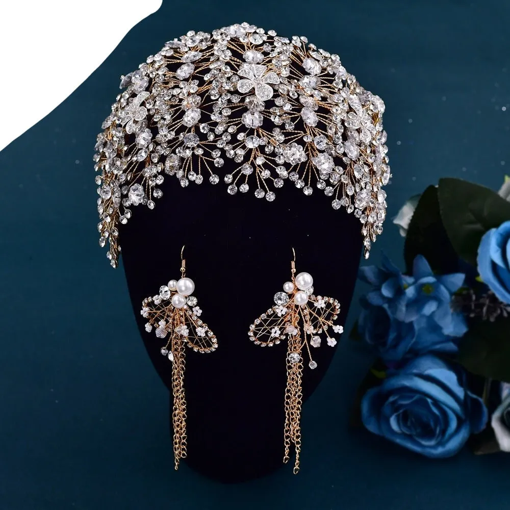 Crystal Crown Hair Accessories Luxury Headdress Flower Pageant Headwear