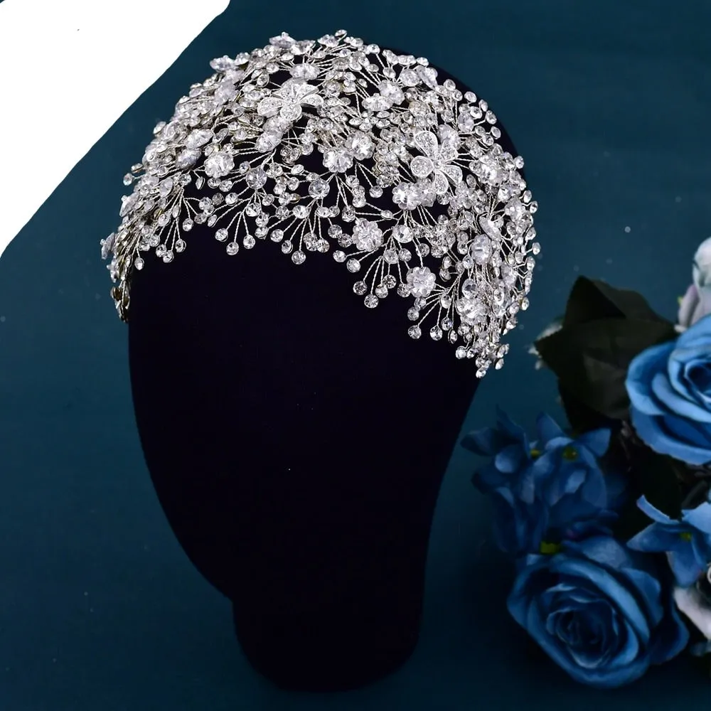 Crystal Crown Hair Accessories Luxury Headdress Flower Pageant Headwear