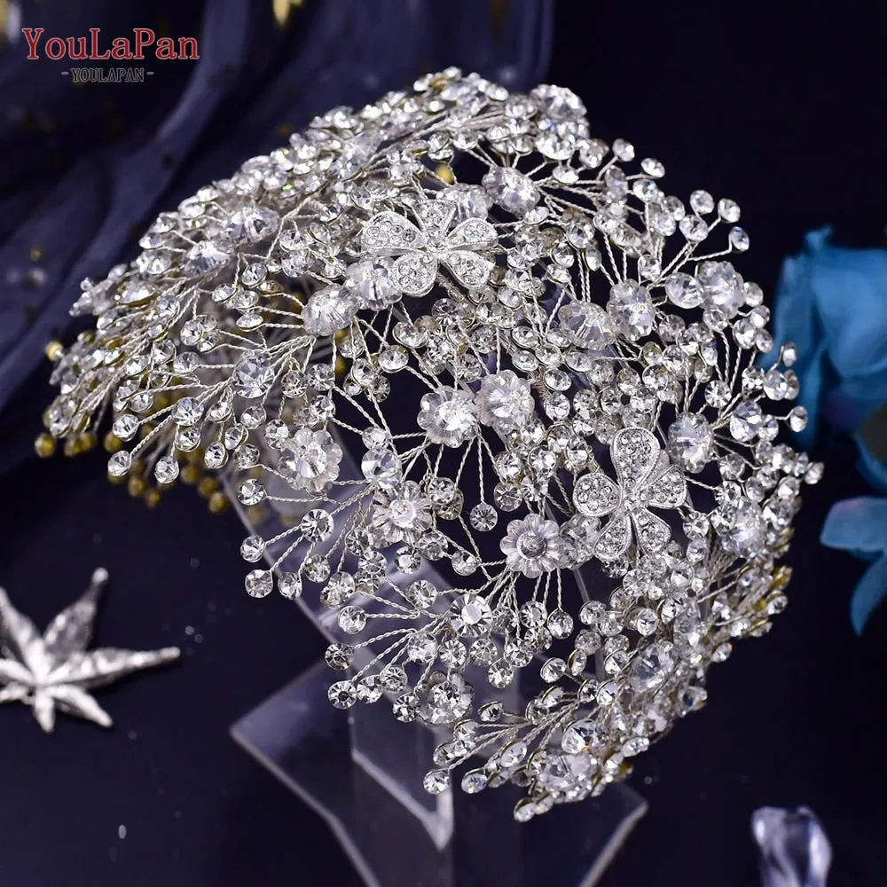 Crystal Crown Hair Accessories Luxury Headdress Flower Pageant Headwear