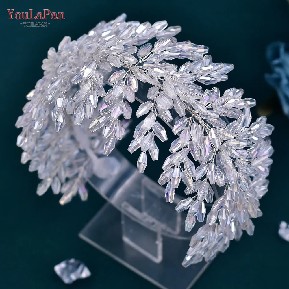 Crystal Crown Hair Accessories Luxury Headdress Flower Pageant Headwear