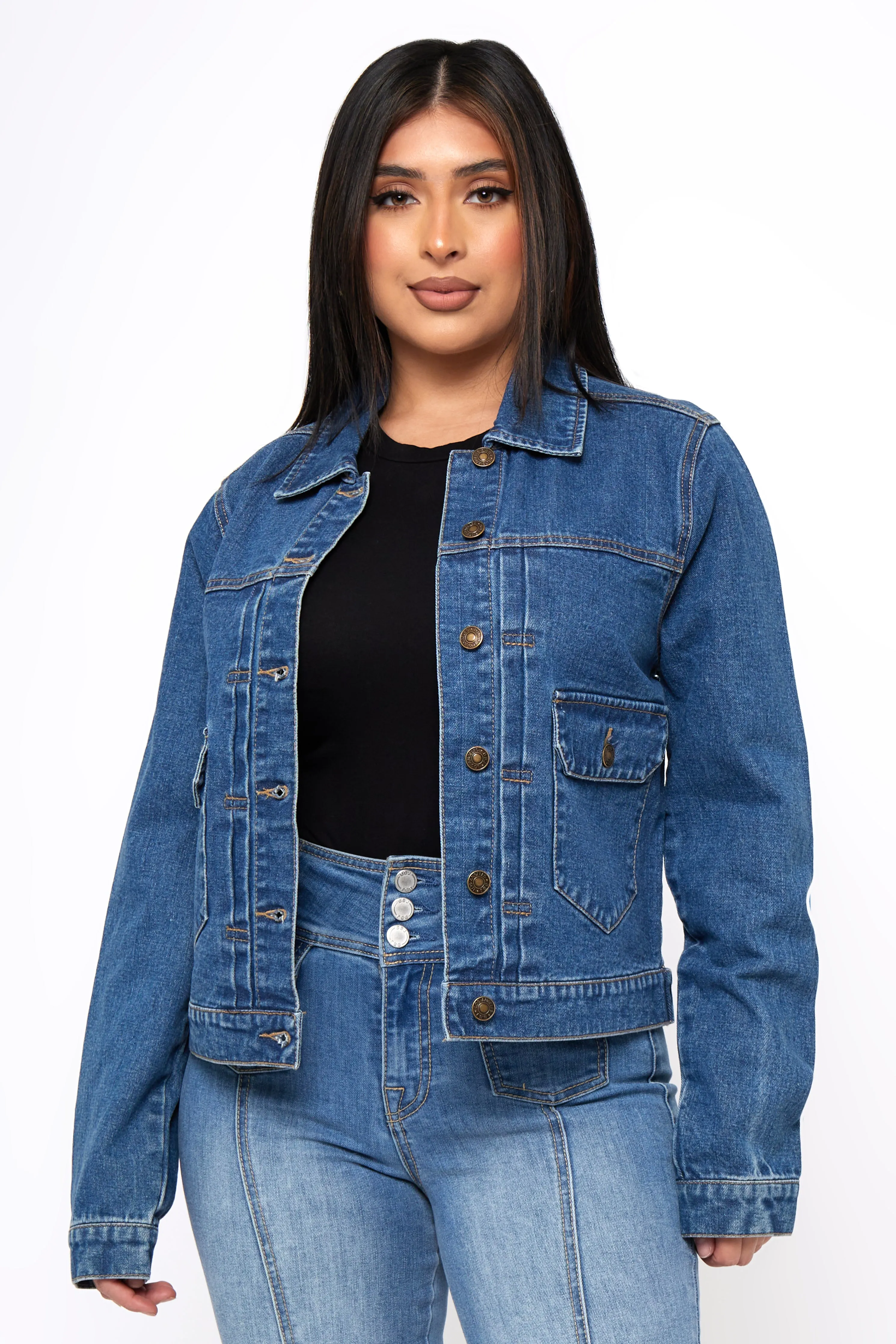 Denim Jacket with Patch Pockets