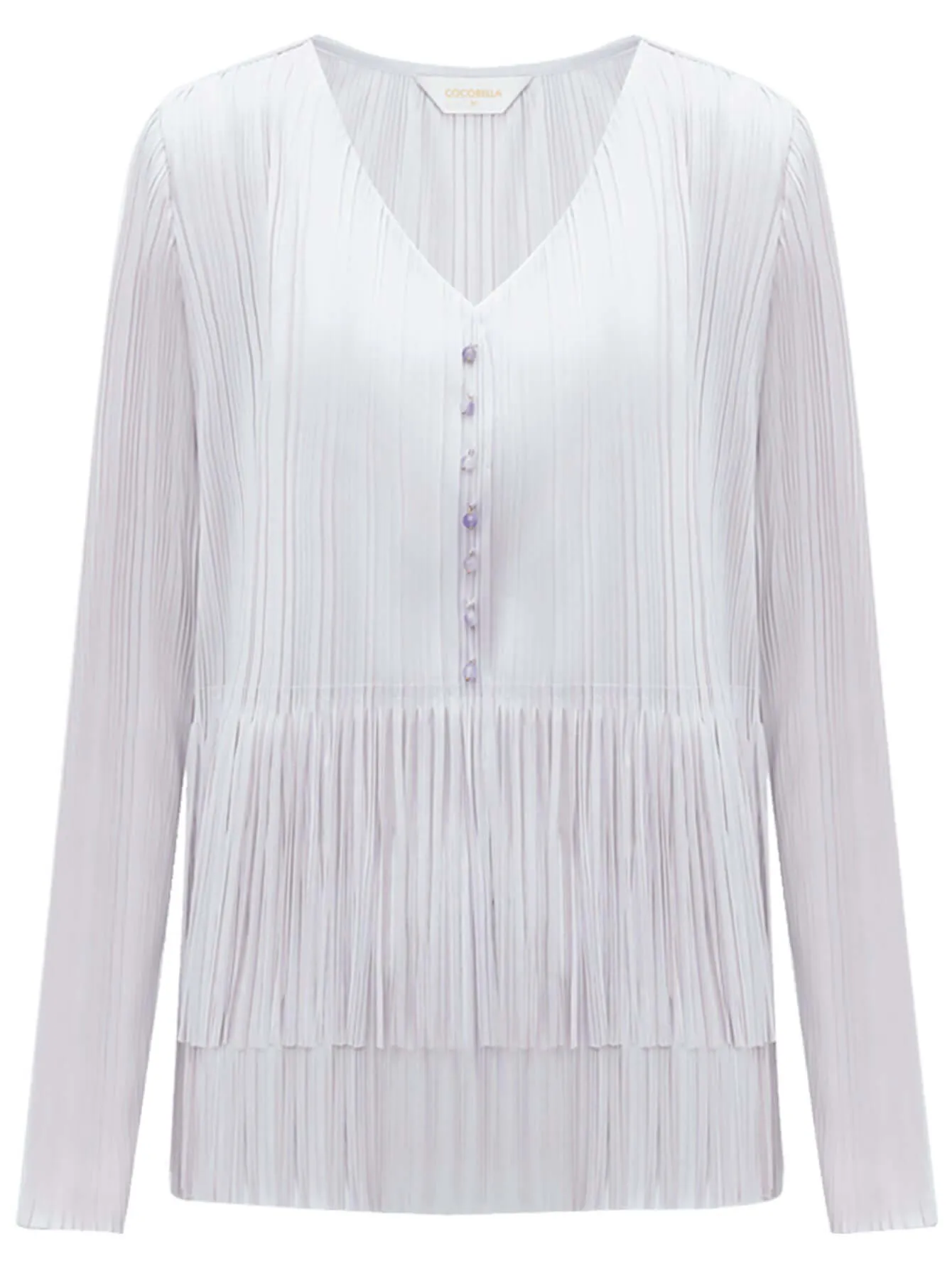 Dreamy Pleated Lilac Chiffon Shirt