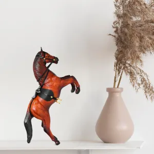 Exquisite Handicraft Rearing Leather Horse Showpiece for Elegant Decor, ART:-LA-03