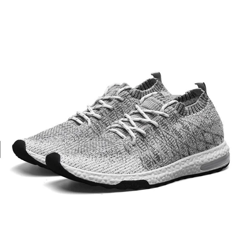 Flying woven mesh sports shoes breathable and comfortable men's shoes with wild travel shoes