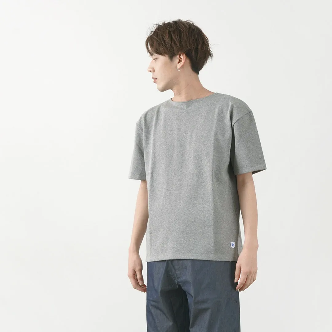 GLACON / Solid colour Boat neck Big shirt