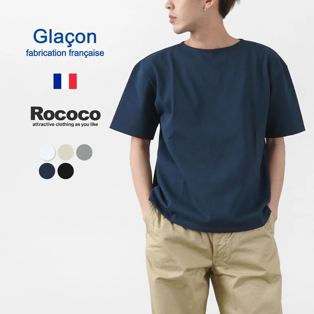 GLACON / Solid colour Boat neck Big shirt