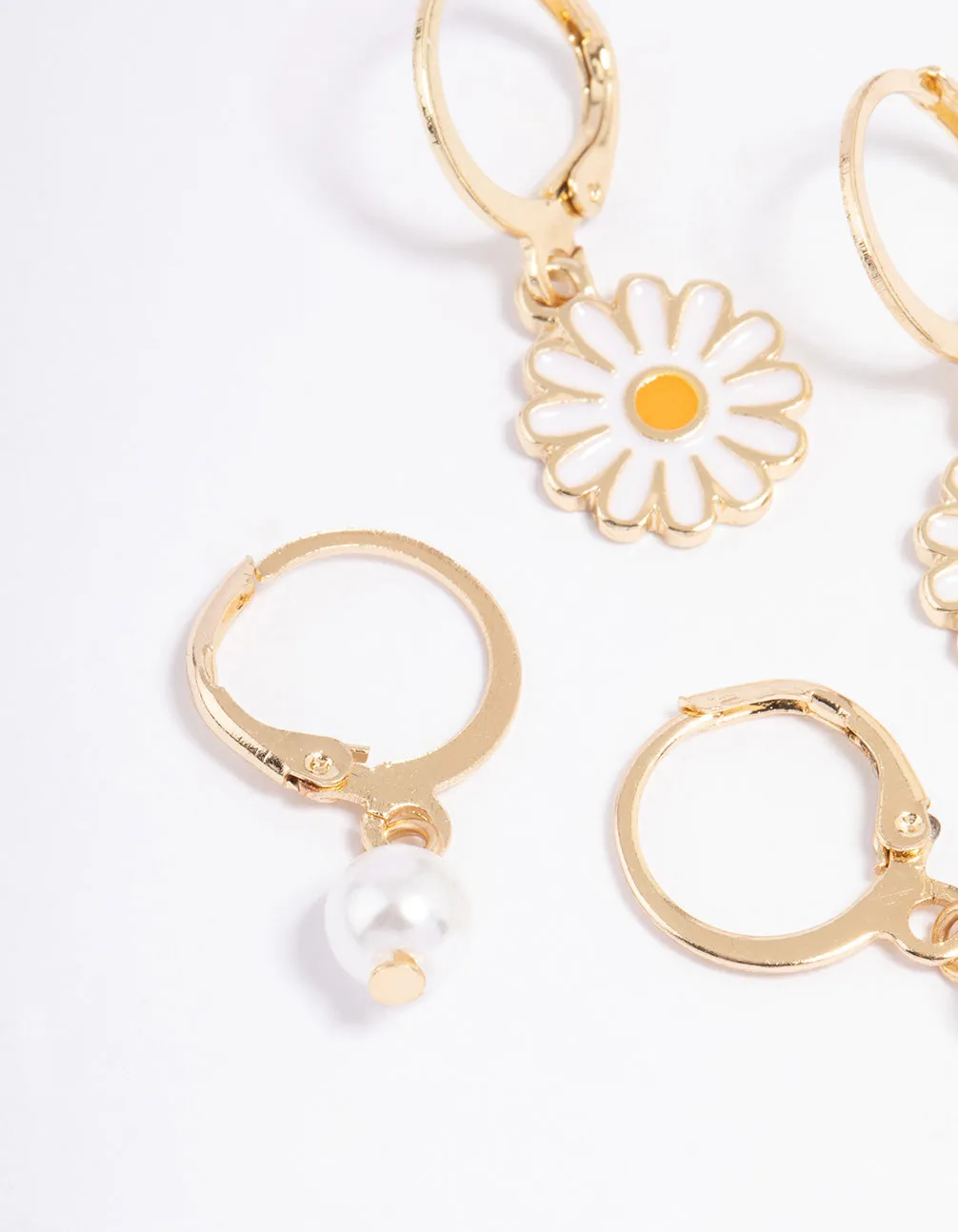 Gold Pearl & Daisy Earrings Pack