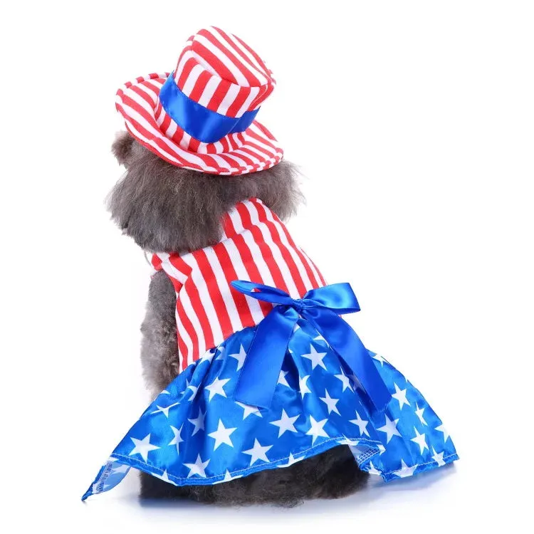 Independence Day Dog Costume - Funny Flag Pet Clothing