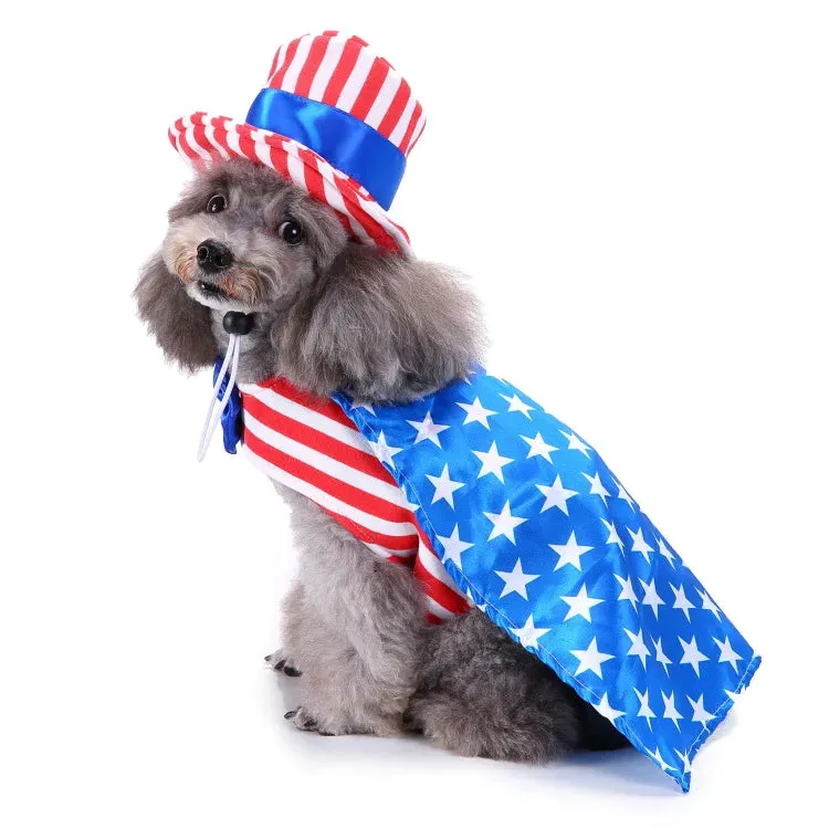 Independence Day Dog Costume - Funny Flag Pet Clothing