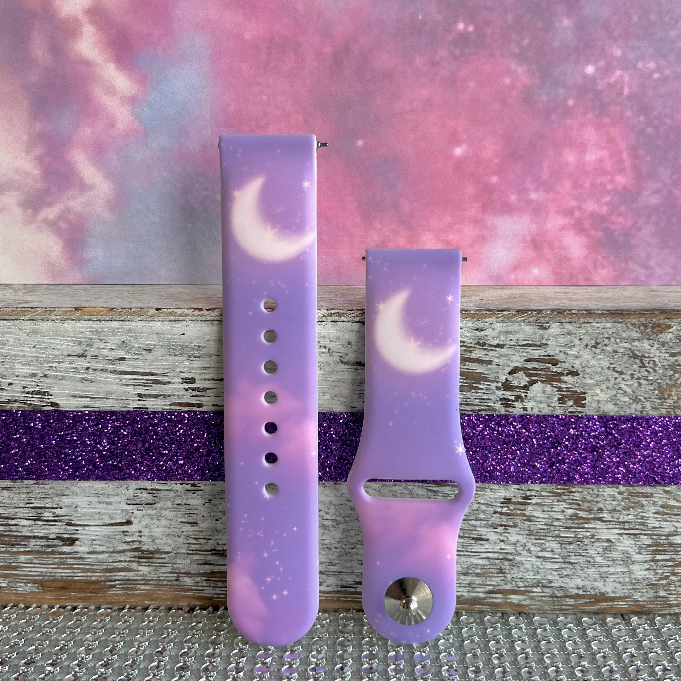 Lavender Sky Print Silicone Band For Samsung Watch