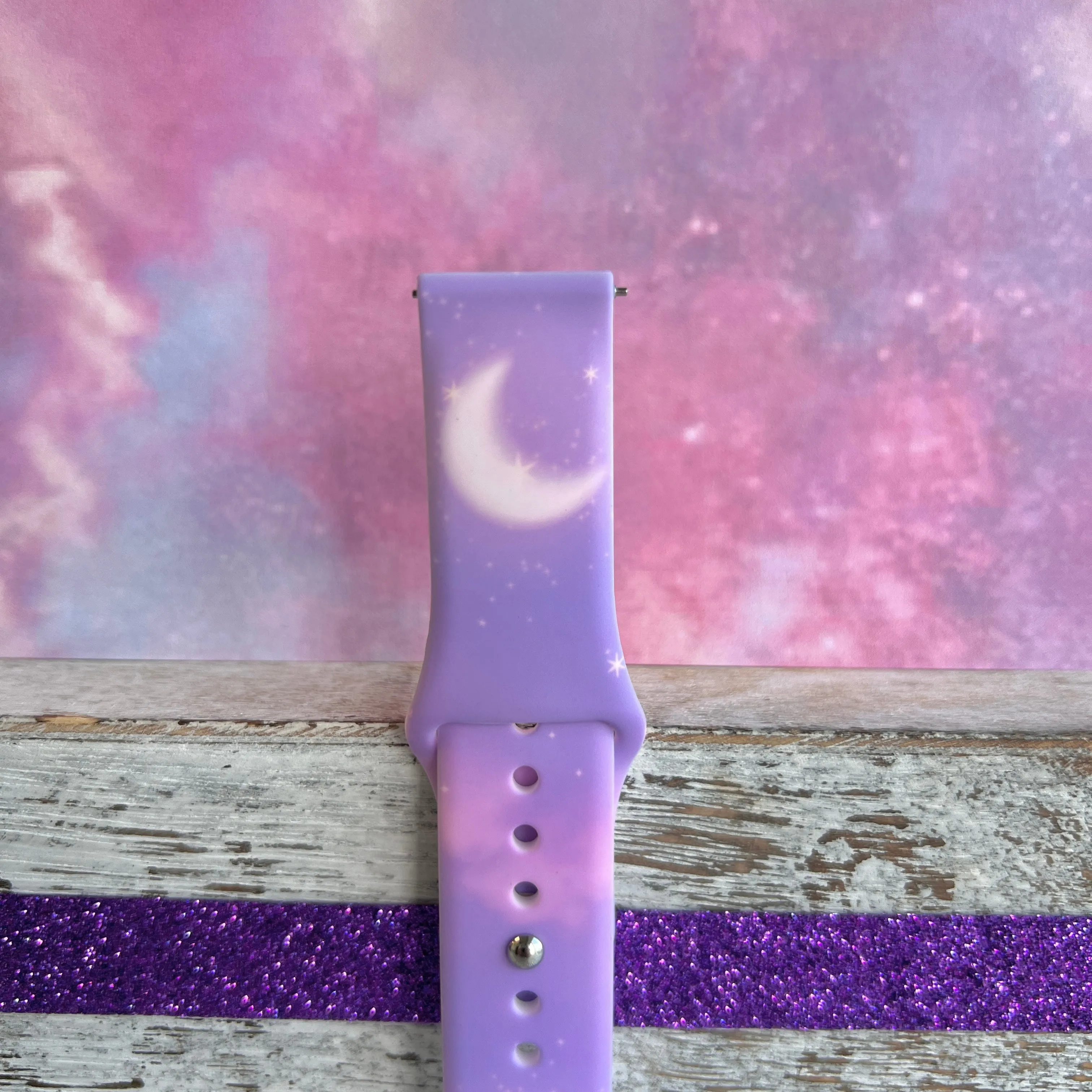 Lavender Sky Print Silicone Band For Samsung Watch