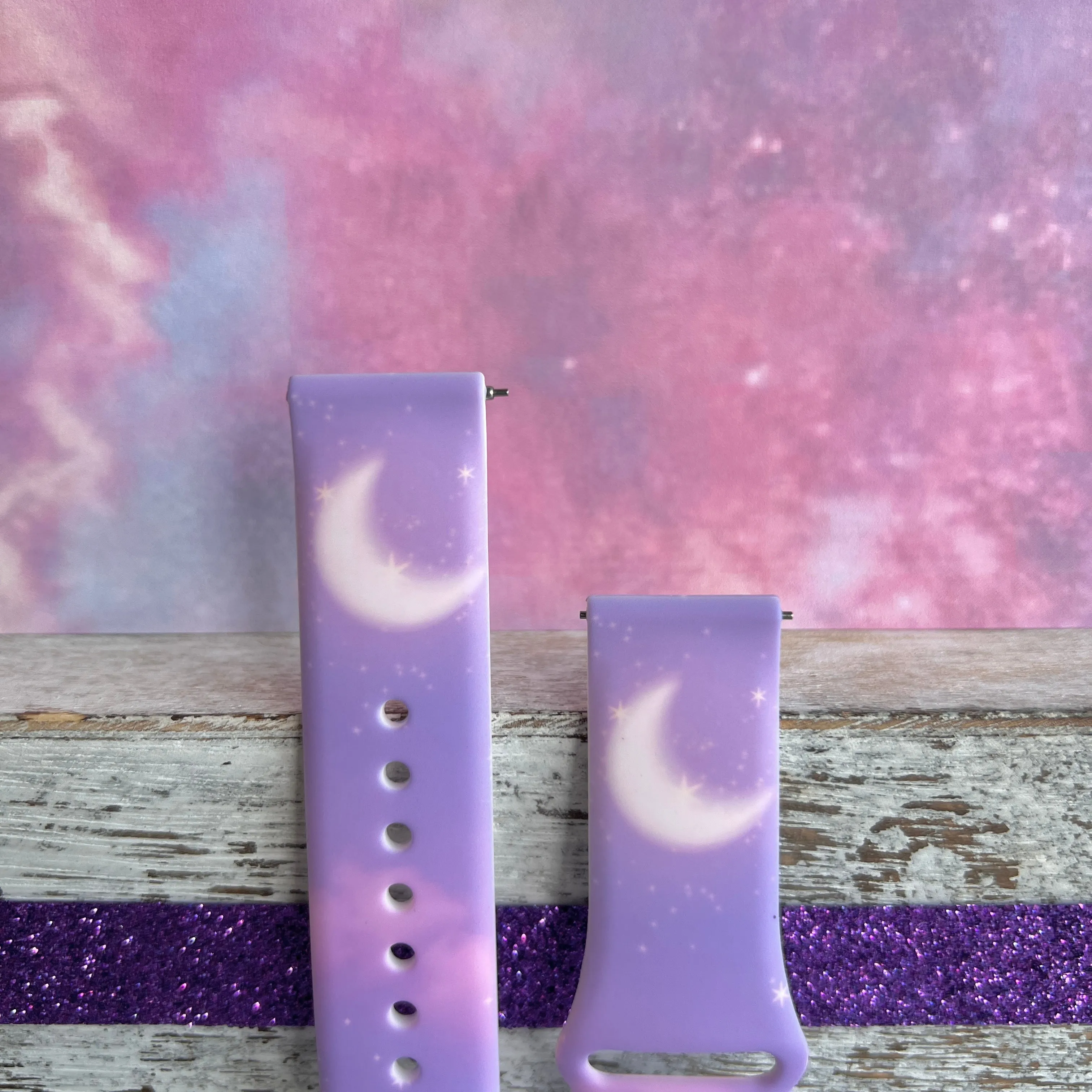 Lavender Sky Print Silicone Band For Samsung Watch