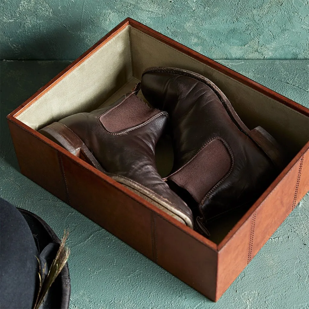 Leather Shoe Storage Box - Two Sizes