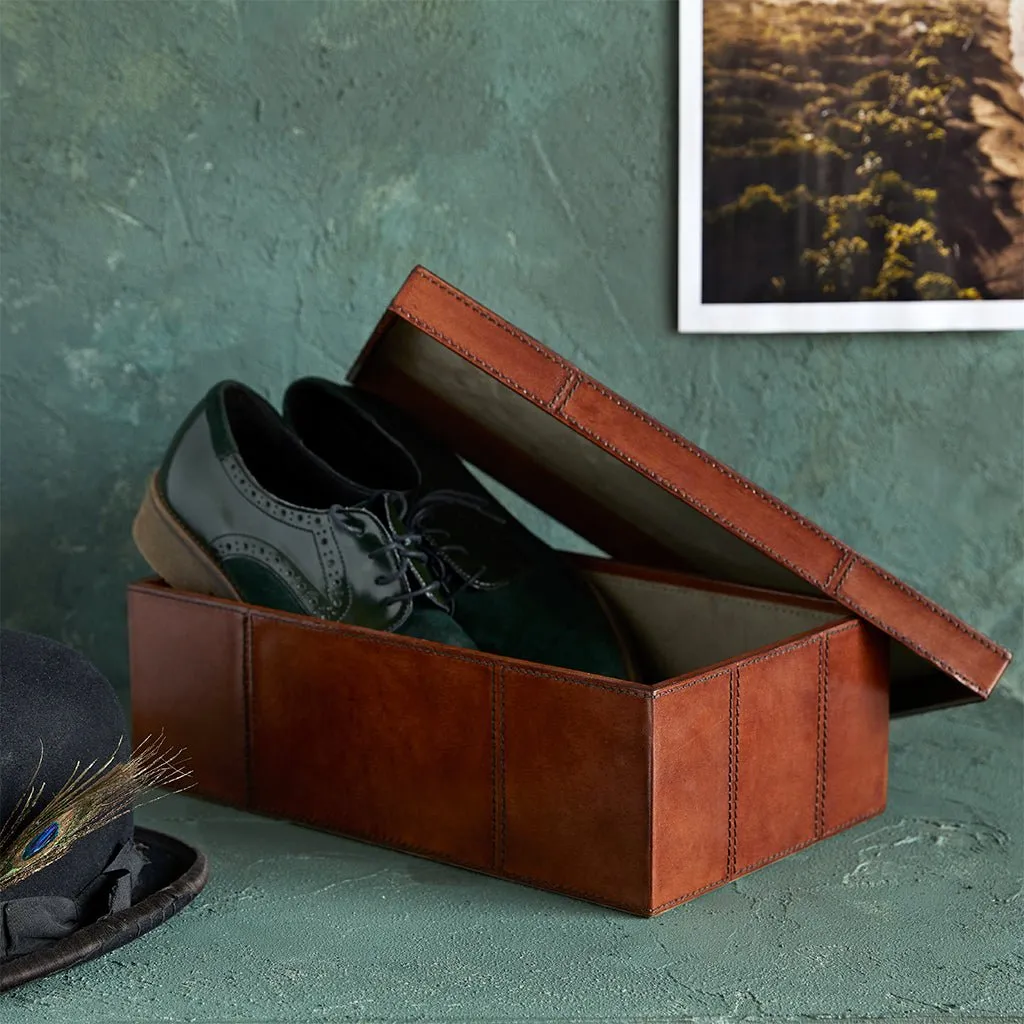 Leather Shoe Storage Box - Two Sizes