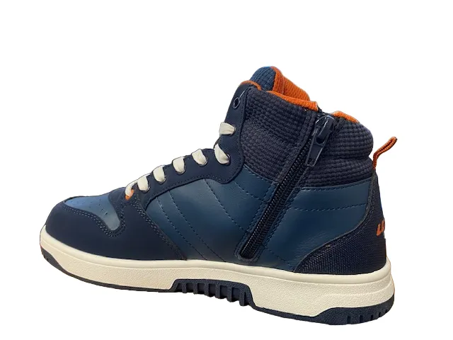 Lotto boys' high sneakers with zip and lace Rocket AMF III Mid Jr 218155 6Y3 ocean blue-dark blue