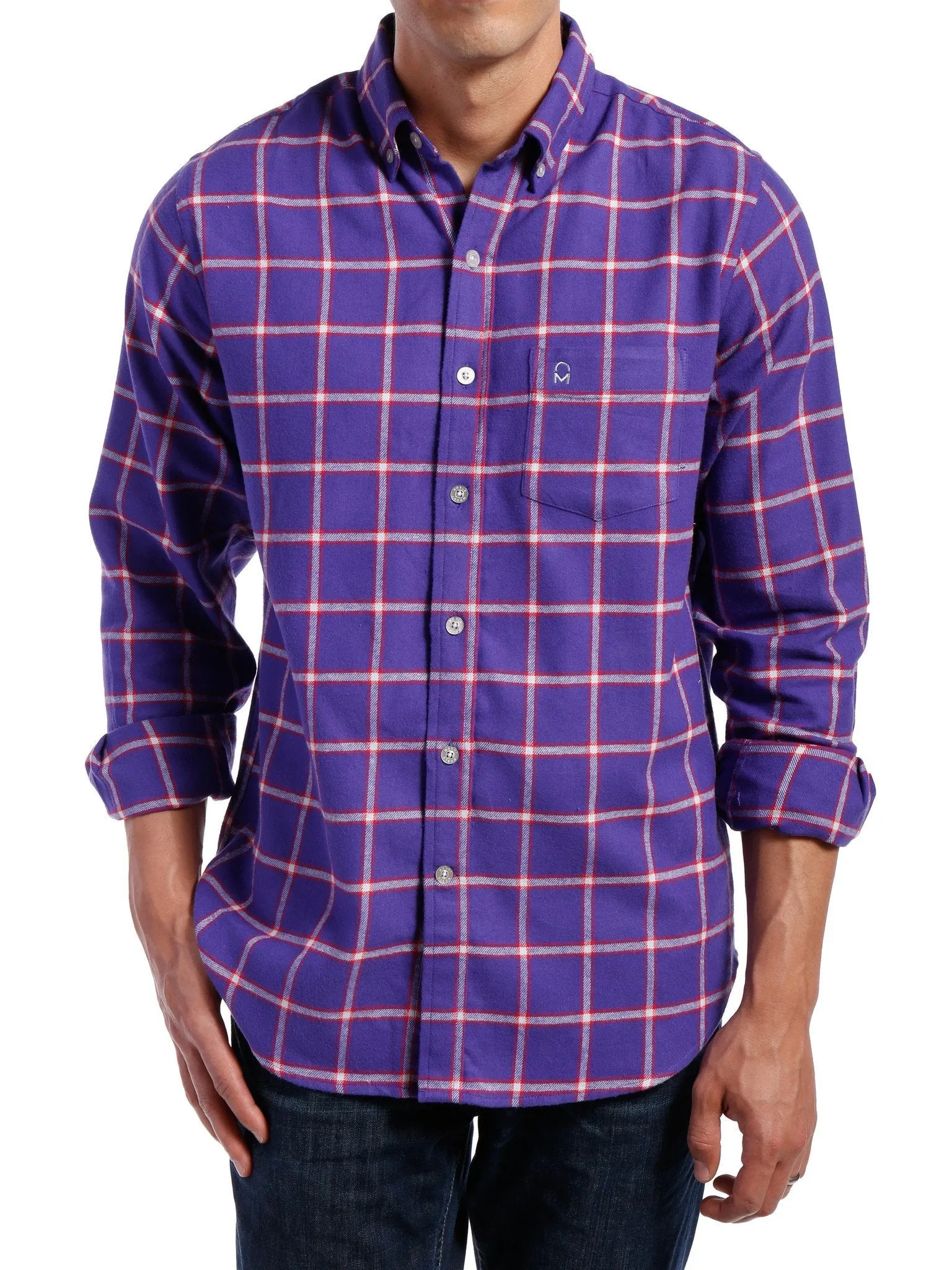 Mens 100% Cotton Flannel Shirt - Regular Fit