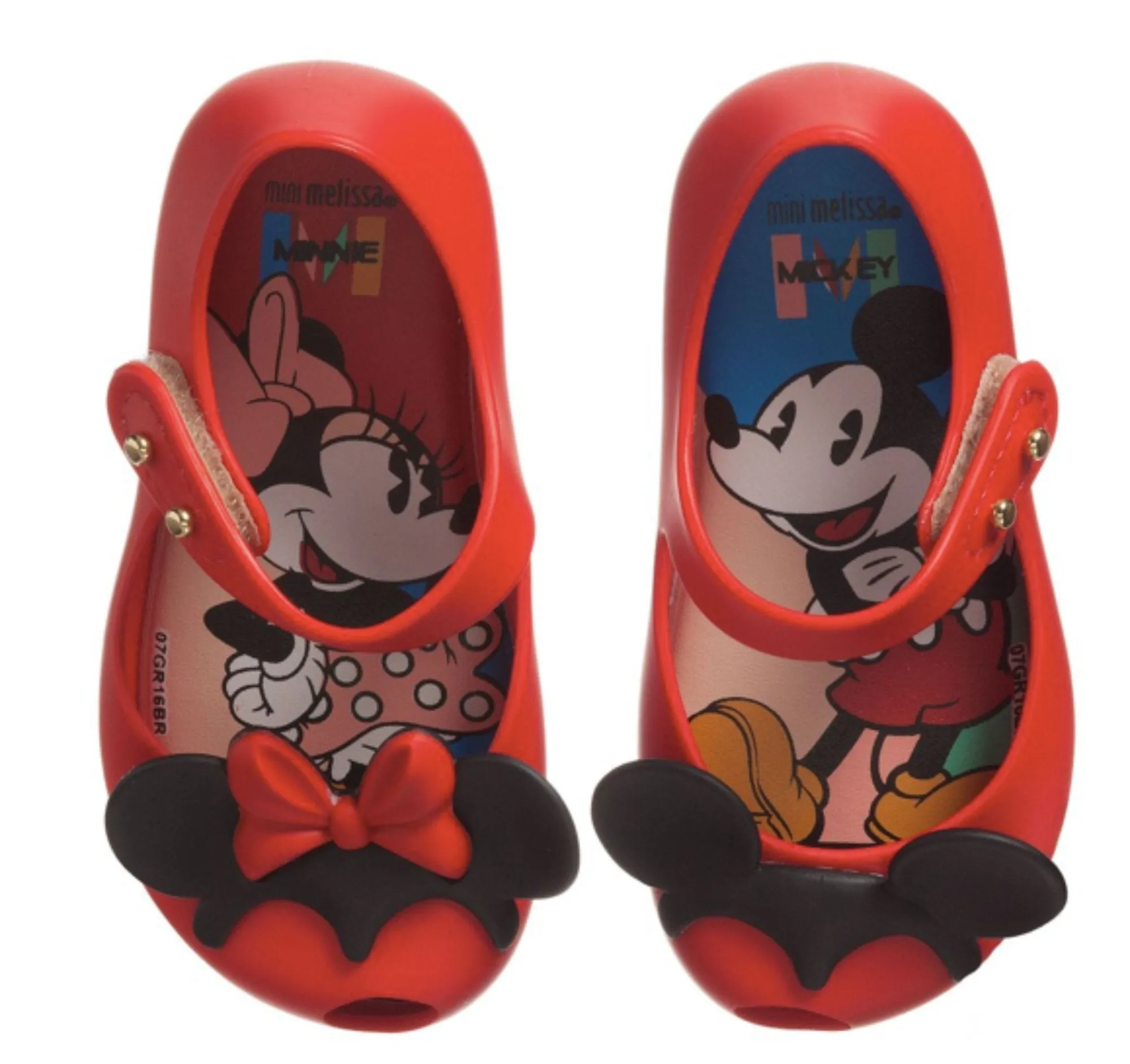 Mini Melissa Girls Red Mickey and Minnie Disney Mary Jane Shoes