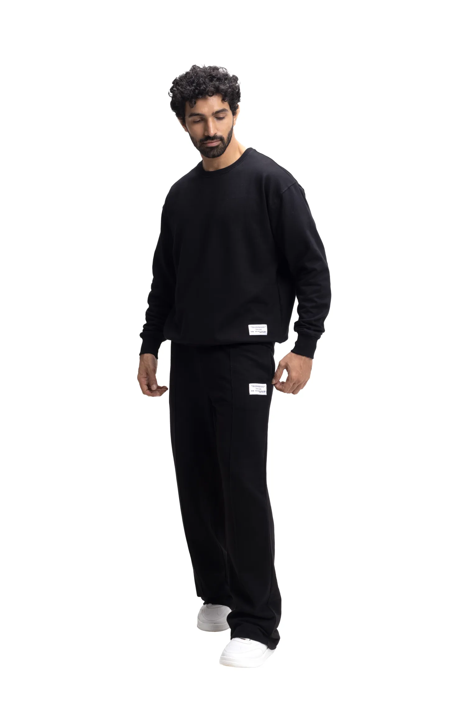 Organic Cotton Unisex Sweatshirt   Straight Sweatpants - Set