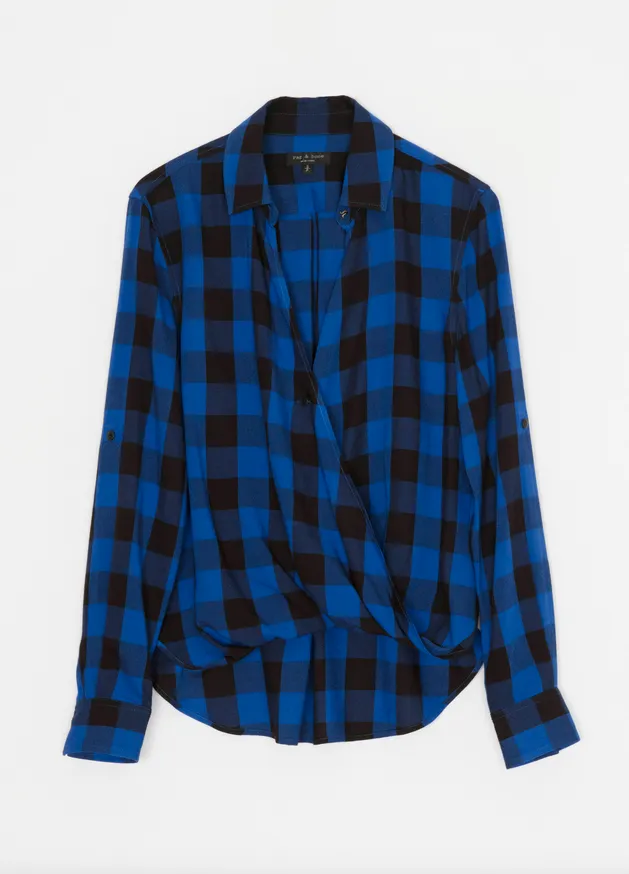 Rag & Bone Collection- Camile Shirt in Blue Black