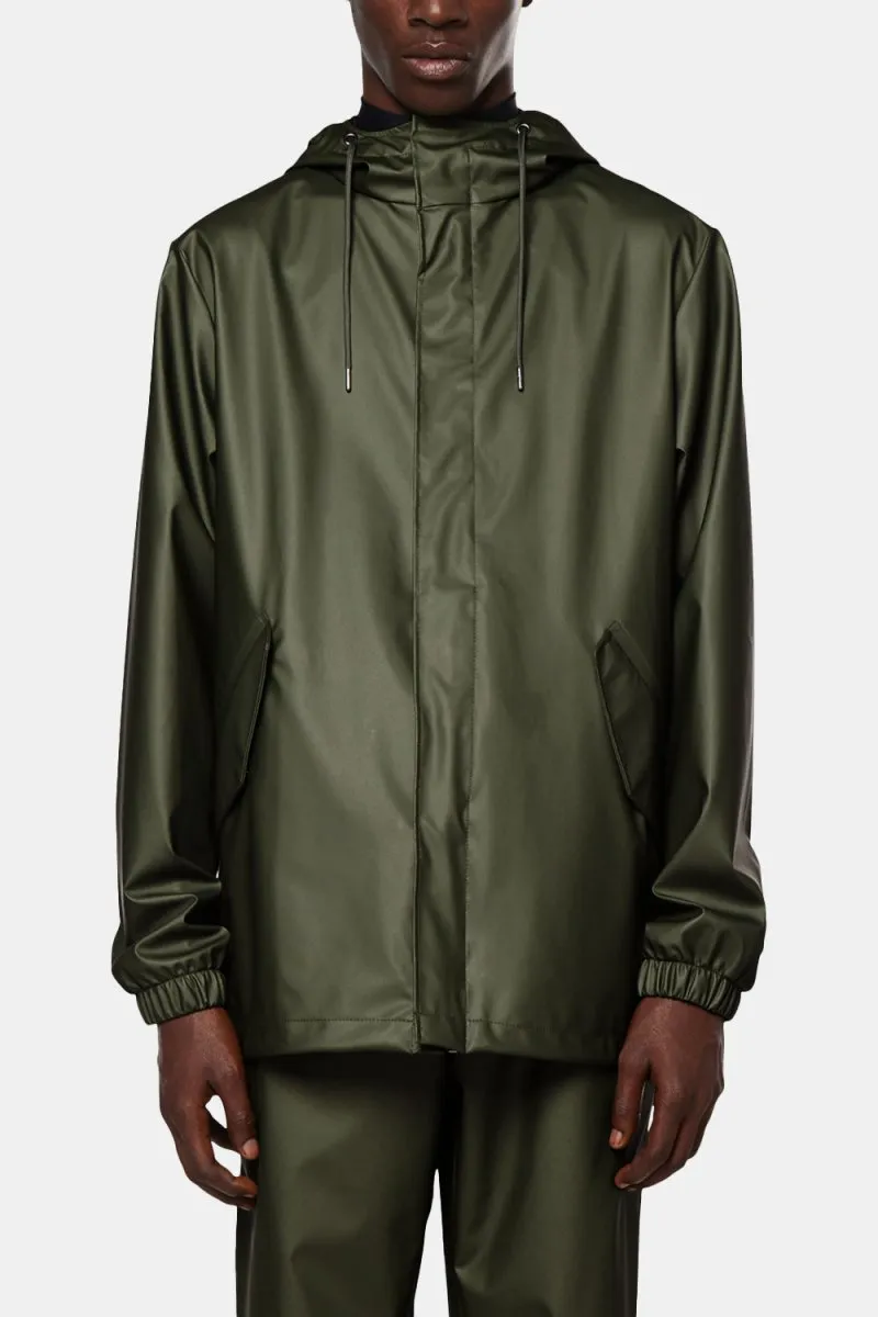 Rains Waterproof Fishtail Jacket (Evergreen)