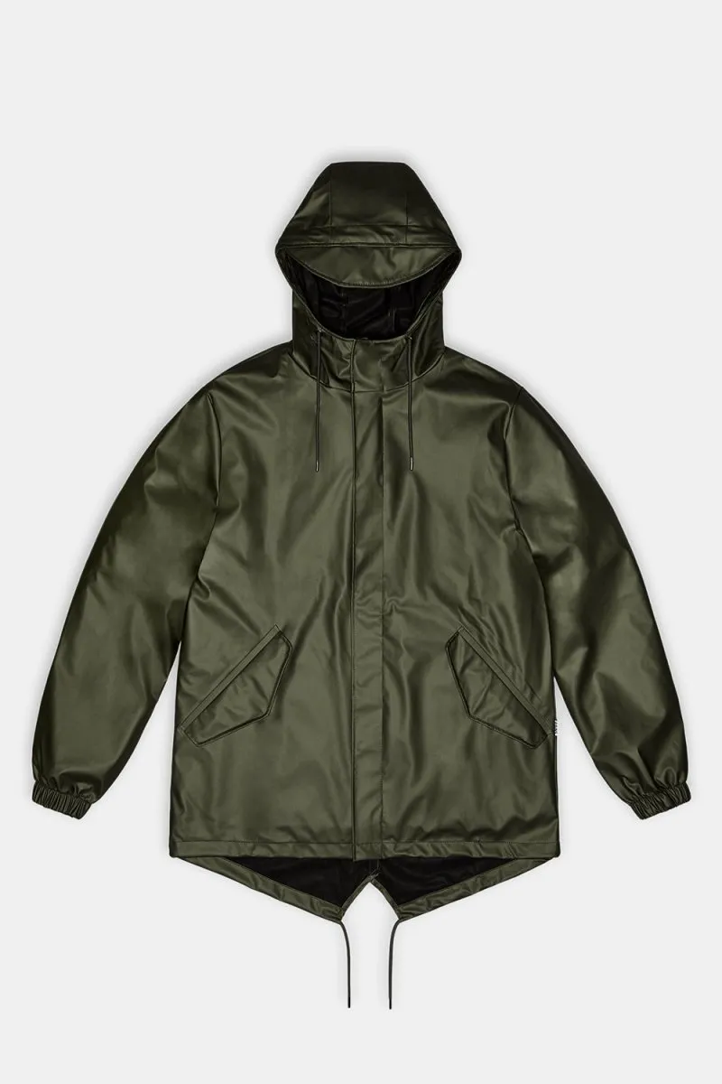 Rains Waterproof Fishtail Jacket (Evergreen)