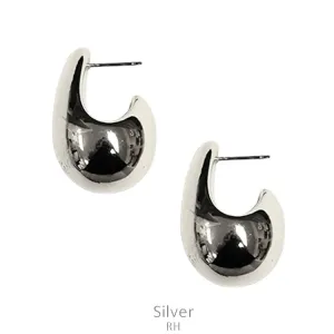 Silver Trendy teardrop earrings - Medium size