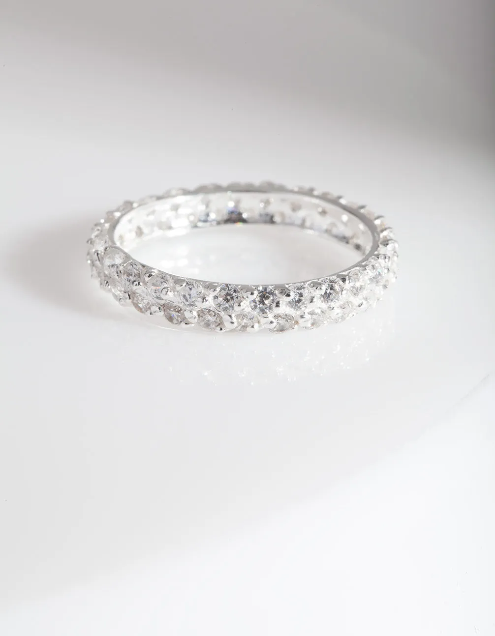 Sterling Silver Statement Cubic Zirconia Eternity Band