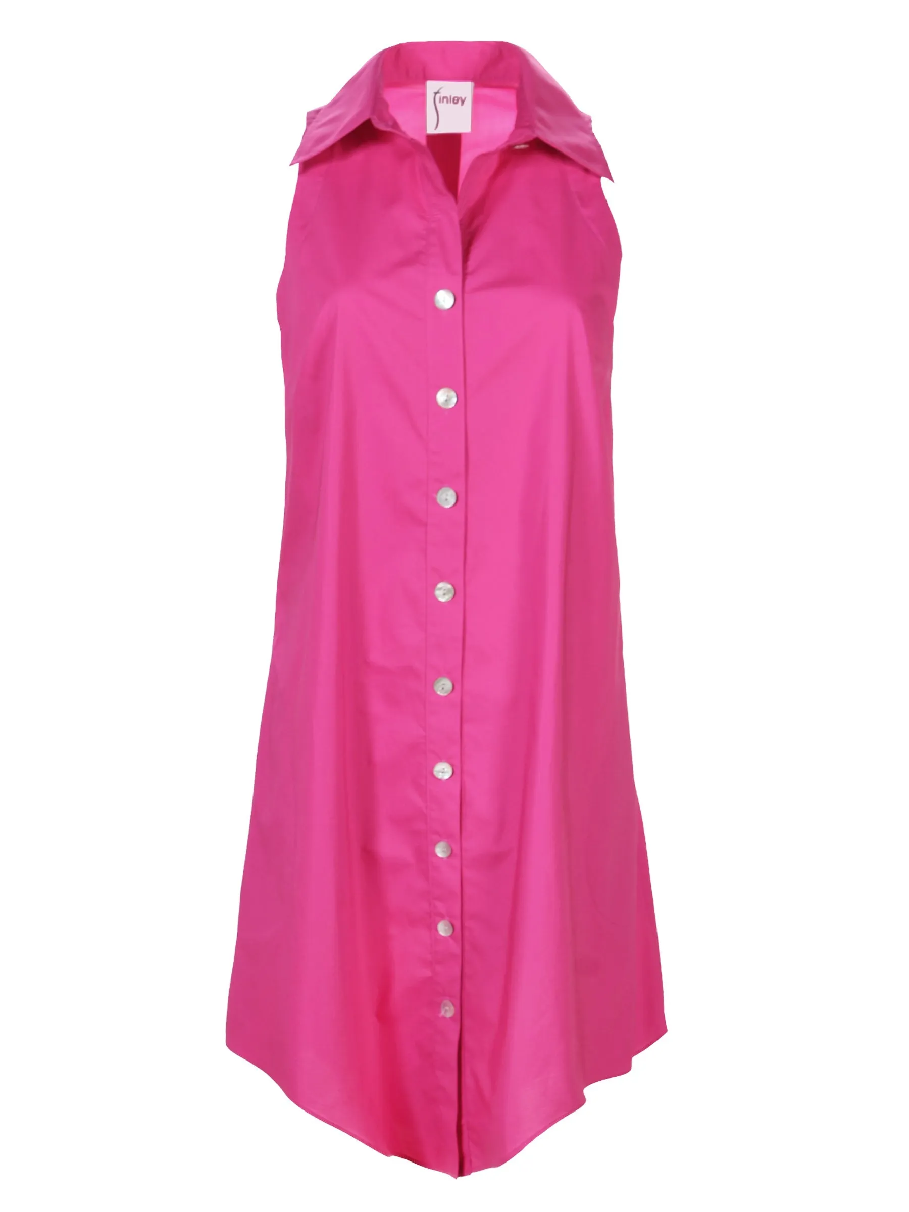 Swing Dress Fuchsia 100% Cotton