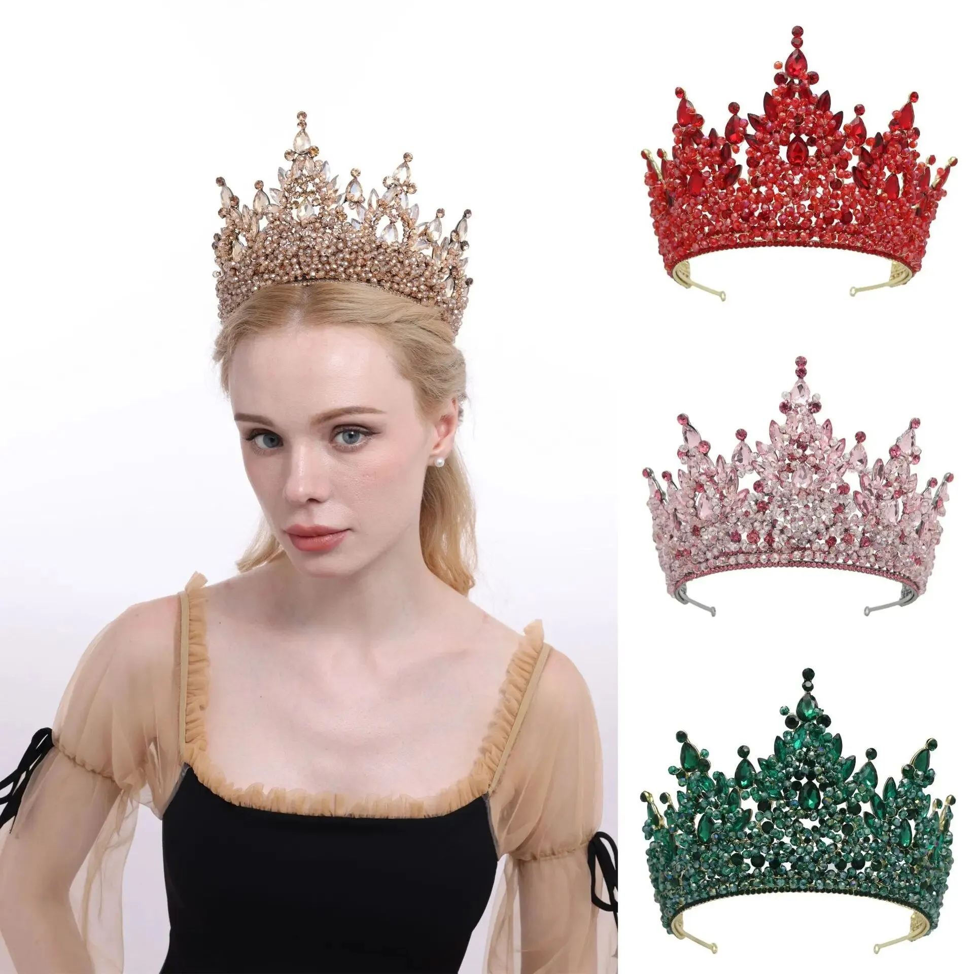 Trendy Crystal Luxury Pageant Crown Hair Accessories