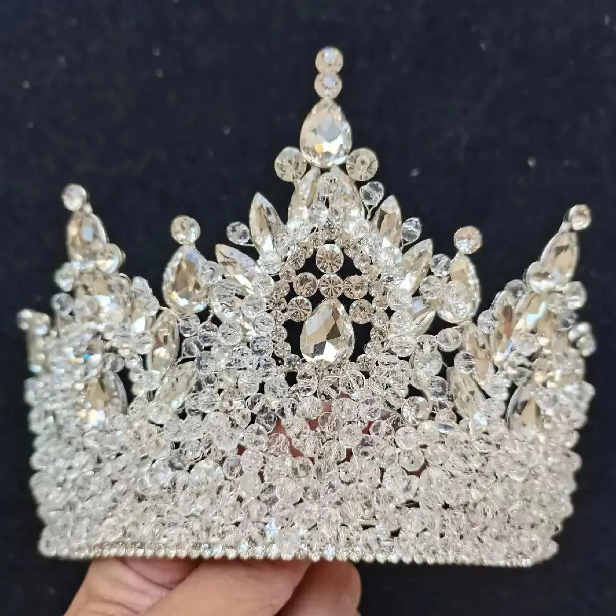 Trendy Crystal Luxury Pageant Crown Hair Accessories