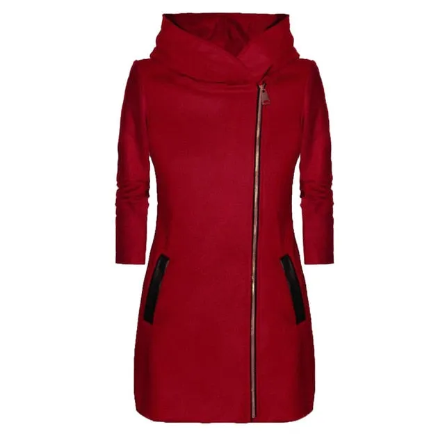 Trendy Long Sleeve Fashion Hooded Coat