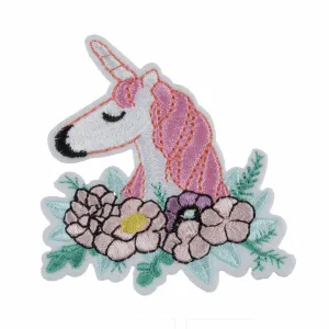 Trimits Iron-On/Sew On Motif Patch - Floral Unicorn